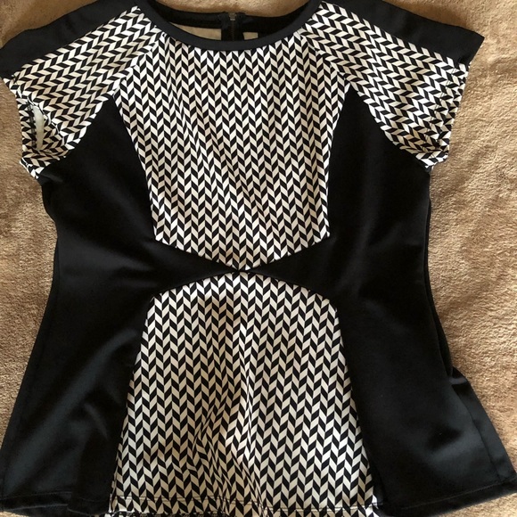 Worthington Black & White top (Lg) - Picture 1 of 3